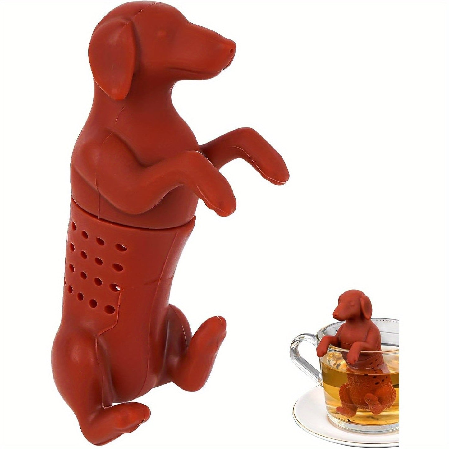 Adorable Puppy Shaped Silicone Tea Infuser - Great for Brewing Loose Leaf, Fruit & Spice Teas - A Wonderful Gift for Tea Lovers - Convenient, Washable, and Eco-Friendly Kitchen Tool