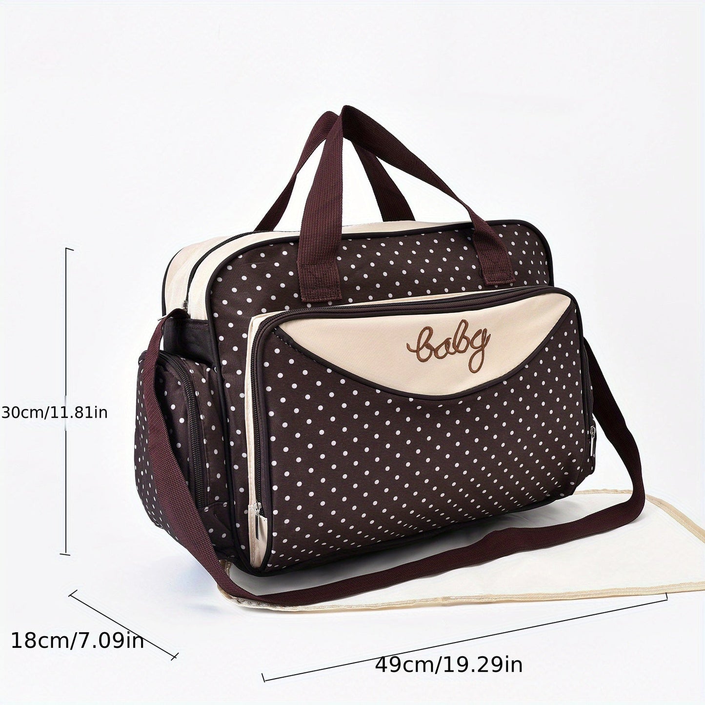 Trendy Polka Dot Mommy Bag - Band bo'shliqdagi pampers sumkasi va band onalar uchun yelka sumkasi, Halloween, Thanksgiving va Christmas sovg'alari uchun mukammal