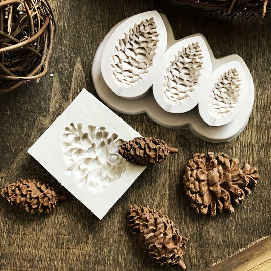 1 piece of Pine Cone Fondant Mold, 3D Silicone Mold, perfect for making Pinecone Candy and Chocolate. Ideal for DIY Cake Decorating and a useful tool in the kitchen for baking enthusiasts. Great addition to your Christmas decor.