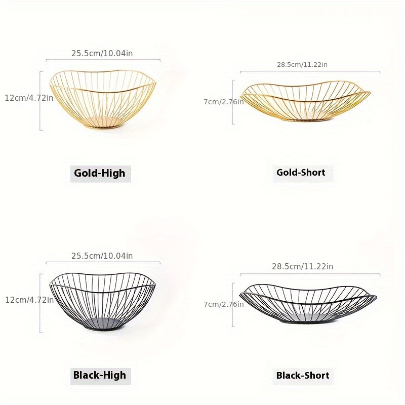 Корзина для фруктов из золотого металла, устойчивая к ржавчине, с дизайном сетки, не капающей, идеально подходит для хранения фруктов на кухне или в декоре гостиной.