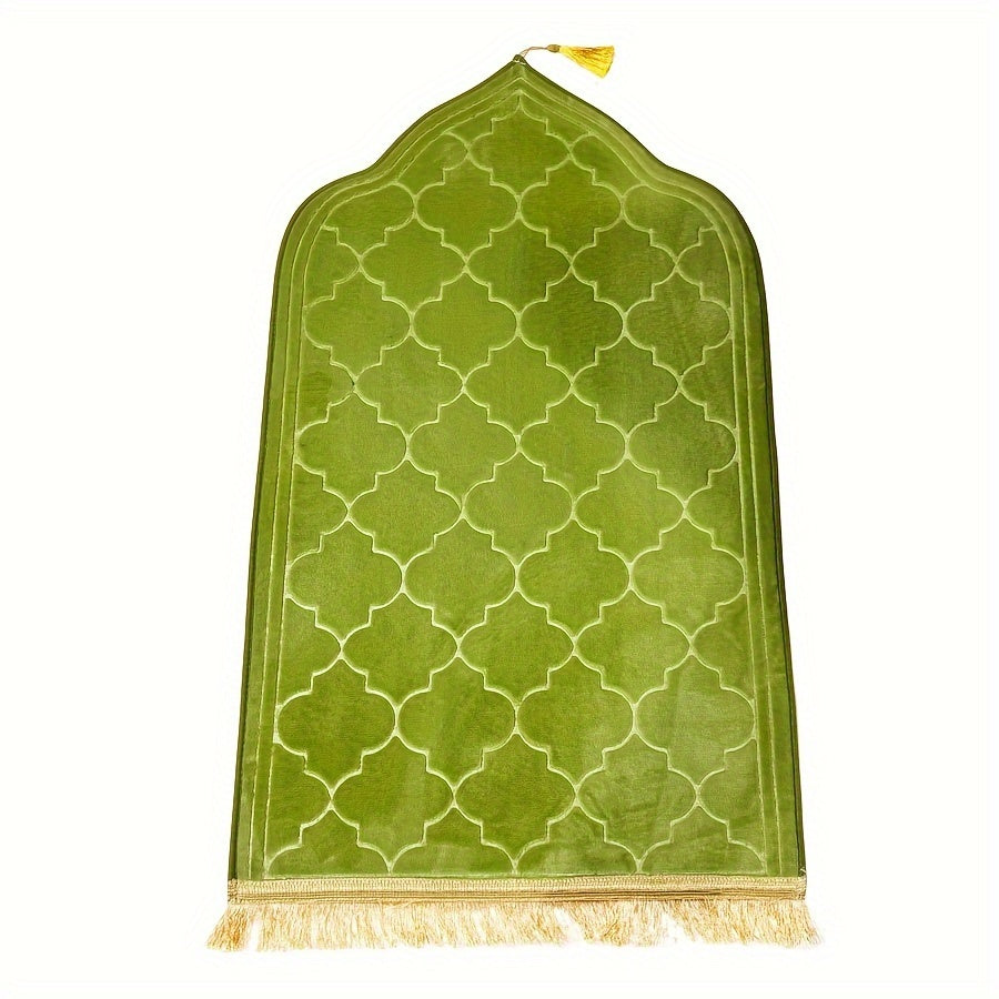 Premium outdoor prayer mat with tassel design - non-slip, durable, and comfortable for home and garden decor.