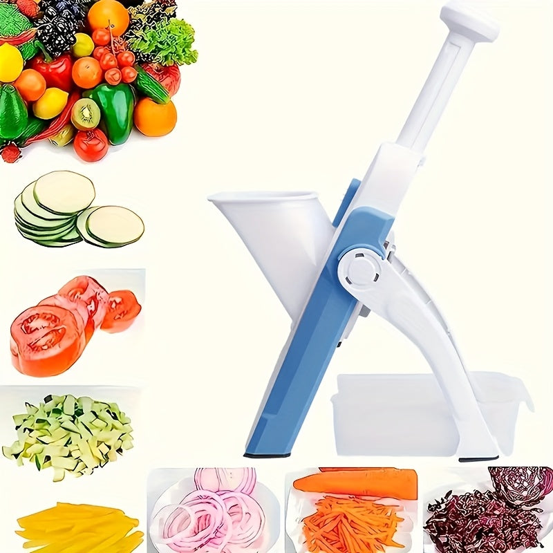 Cop Rose Manual Mandoline Slicer with Stainless Steel Blade - Versatile vegetable chopper for home kitchen use, no power needed. Easy to clean and includes potato dicer, French fry cutter