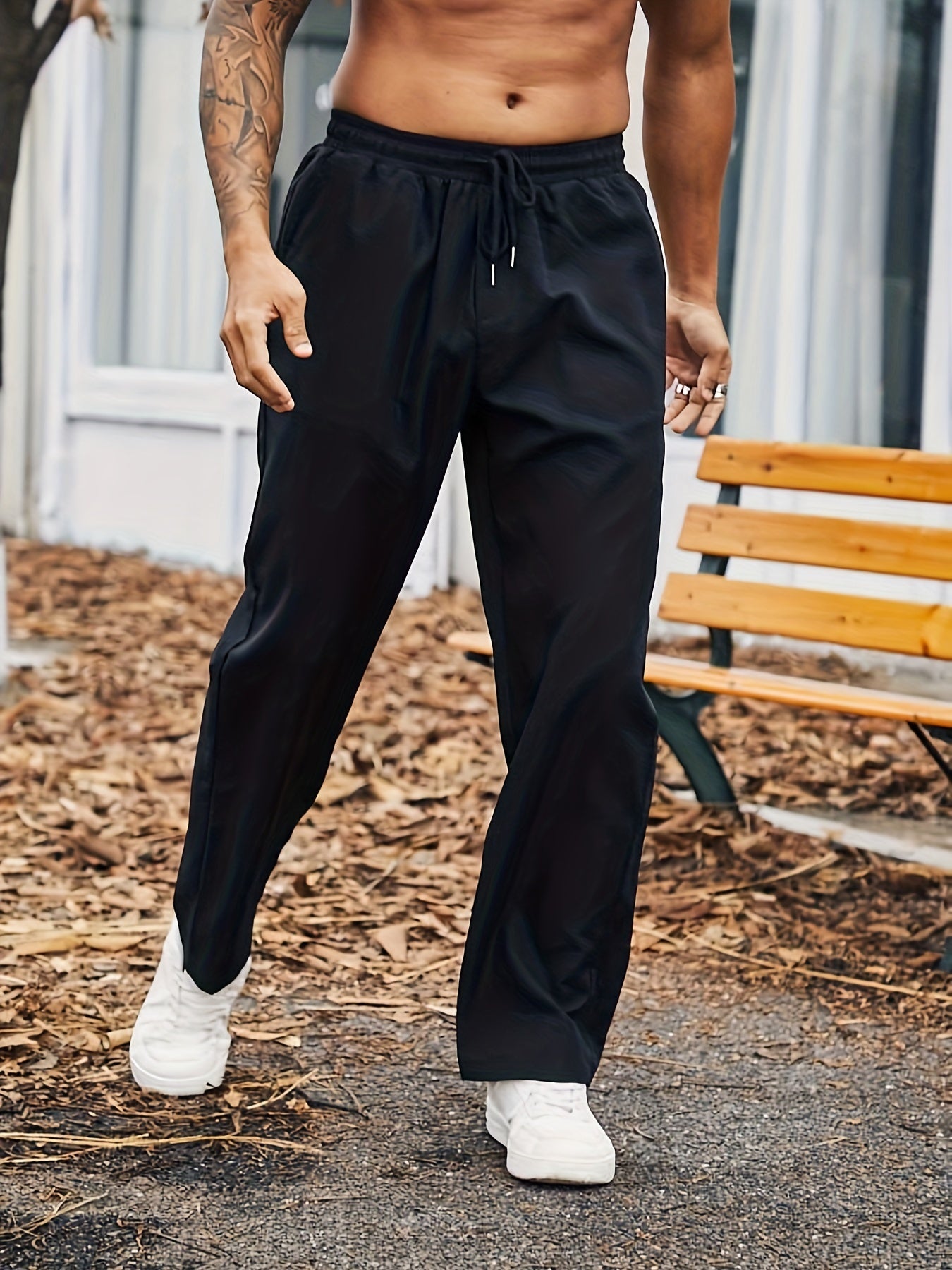 Oversized casual pants for sports/outdoor activities for plus size men, men's clothing.