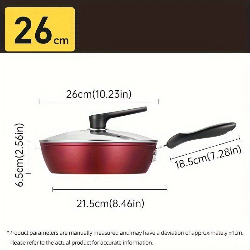 Nonstick Deep Fry Pan from COOKER KING - Induction Compatible, Heat-Resistant Skillet with Easy-Grip Handle, PFOA-Free for All Stovetops