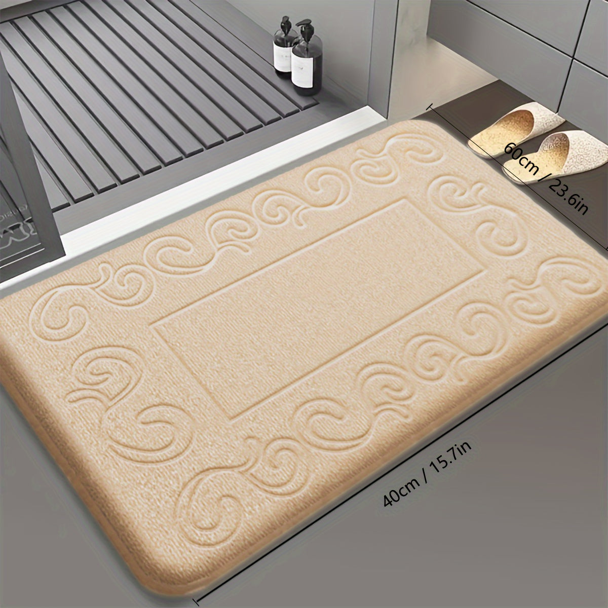 Memory Foam Bath Mat with Soft Rebound - Lightweight, Quick Drying, and Rectangular shape