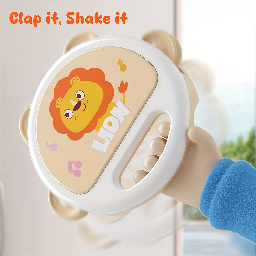 Cute Lion Cartoon Rattle & Hand Drum Toy - Great for Building Grip Strength in Kids, Perfect Halloween & Christmas Present, Ideal for the Holiday Season