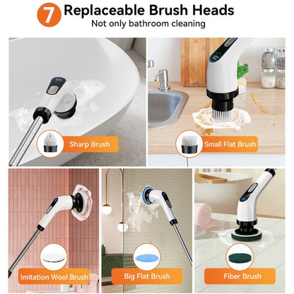 The Inskam Cordless Electric Spin Scrubber is a convenient cleaning tool that is USB rechargeable and features a long handle for easy use in bathrooms and showers. It comes with 9 brush heads and is ideal for cleaning bathtubs, tiles, floors, and cars.