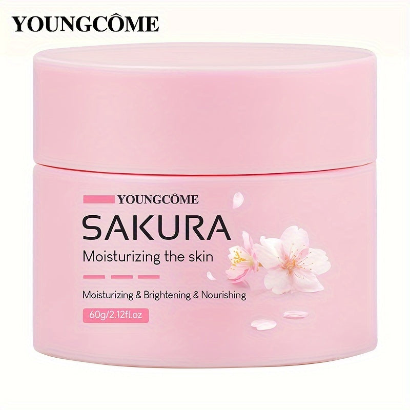 30/60g Sakura Essence Face Cream, improves skin elasticity, firms skin, fast-absorbing, non-greasy, moisturizes and smooths skin, suitable for all skin types, contains plant Squalane.