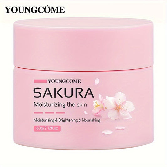 30/60g Sakura Essence Face Cream, improves skin elasticity, firms skin, fast-absorbing, non-greasy, moisturizes and smooths skin, suitable for all skin types, contains plant Squalane.