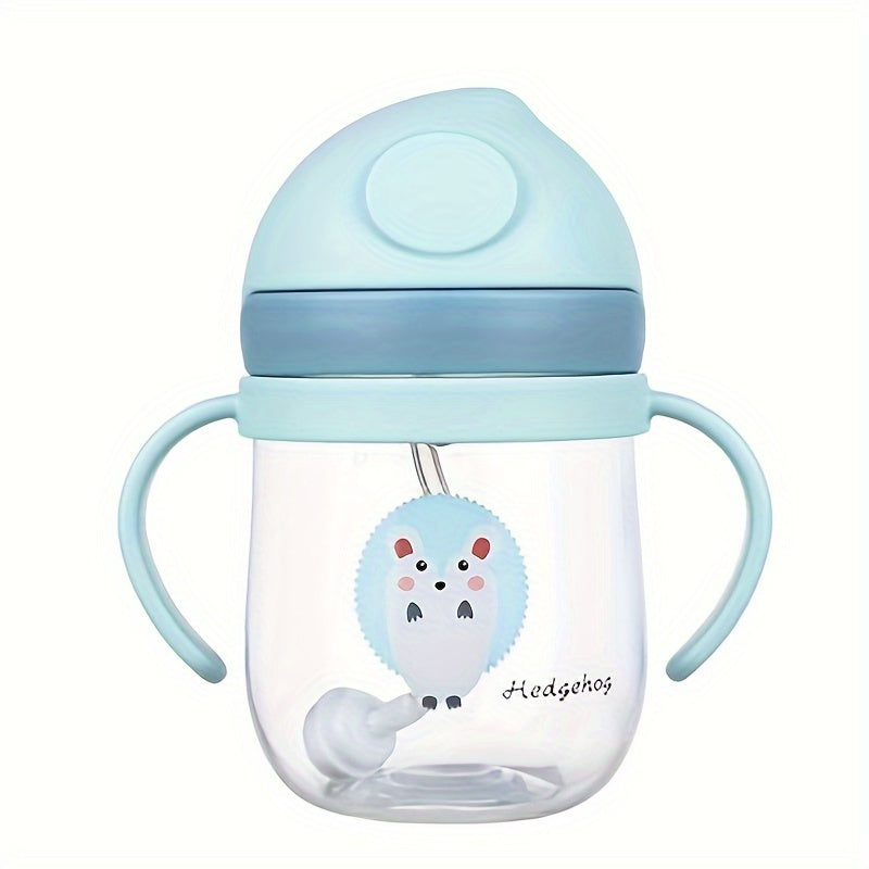 250ml Cartoon Print Kids Drinking Mug with Straw, Durable Leak-Proof Plastic, BPA-Free, Easy to Carry and Clean