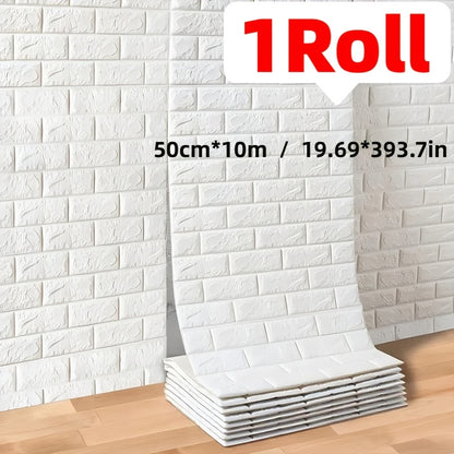 3D Peel-and-Stick Wall Decals for easy DIY home renovation in European style, suitable for kitchen, living room, bathroom, and hallway. Easy to clean and cut, self-adhesive foam wallpaper