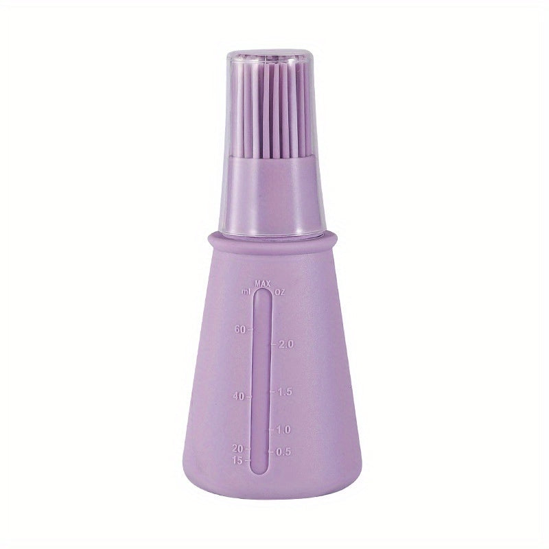 Portable silicone oil bottle with brush for outdoor baking and BBQ.