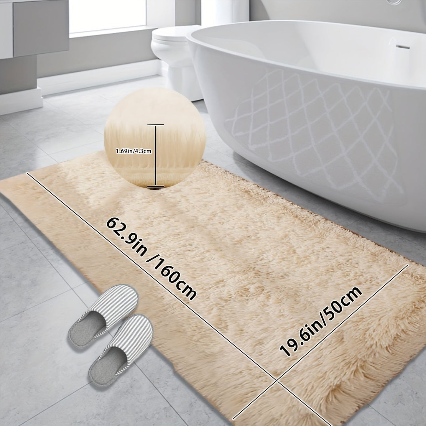 Soft Plush Bath Mat, 1 Piece, Non-Slip and Absorbent, Made of Ultrafine Fiber with Thick Anti-Slip Bath Rug, Non-Woven Backing, Rectangle Shape, Easy to Clean in Washing Machine, Low Pile Design, Polyester Material, Perfect for Bathroom Floor Decoration