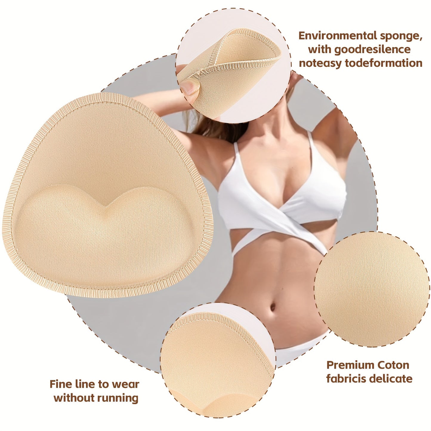 4 pairs of invisible anti-convex chest enhancer pads for women's lingerie and underwear.