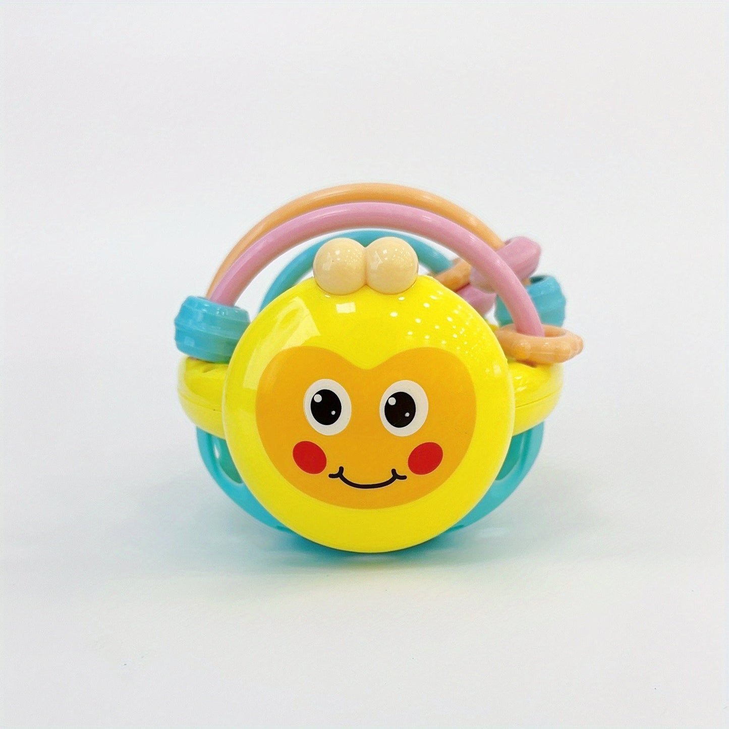 Toys like rattles, gripping toys, teething toys, and handheld balls.