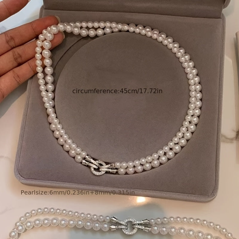 Luxurious Clasp Freshwater Pearl Necklace - Stylish & Seductive, Natural Pearl Beads Ideal for Everyday Wear or Formal Events, Ideal Anniversary or Valentine's Day Present