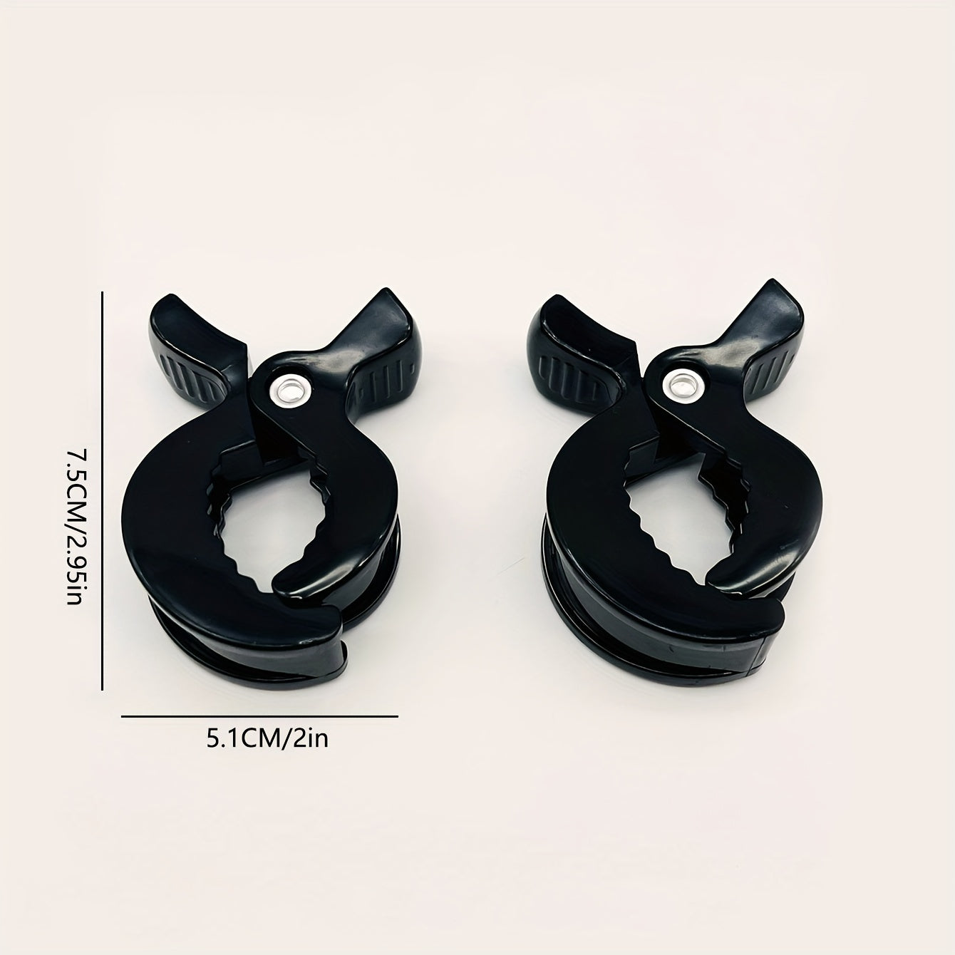 Set of 2 Black Stroller Blanket Clips - Made from Strong ABS Material, Ideal for Strollers and Other Accessories