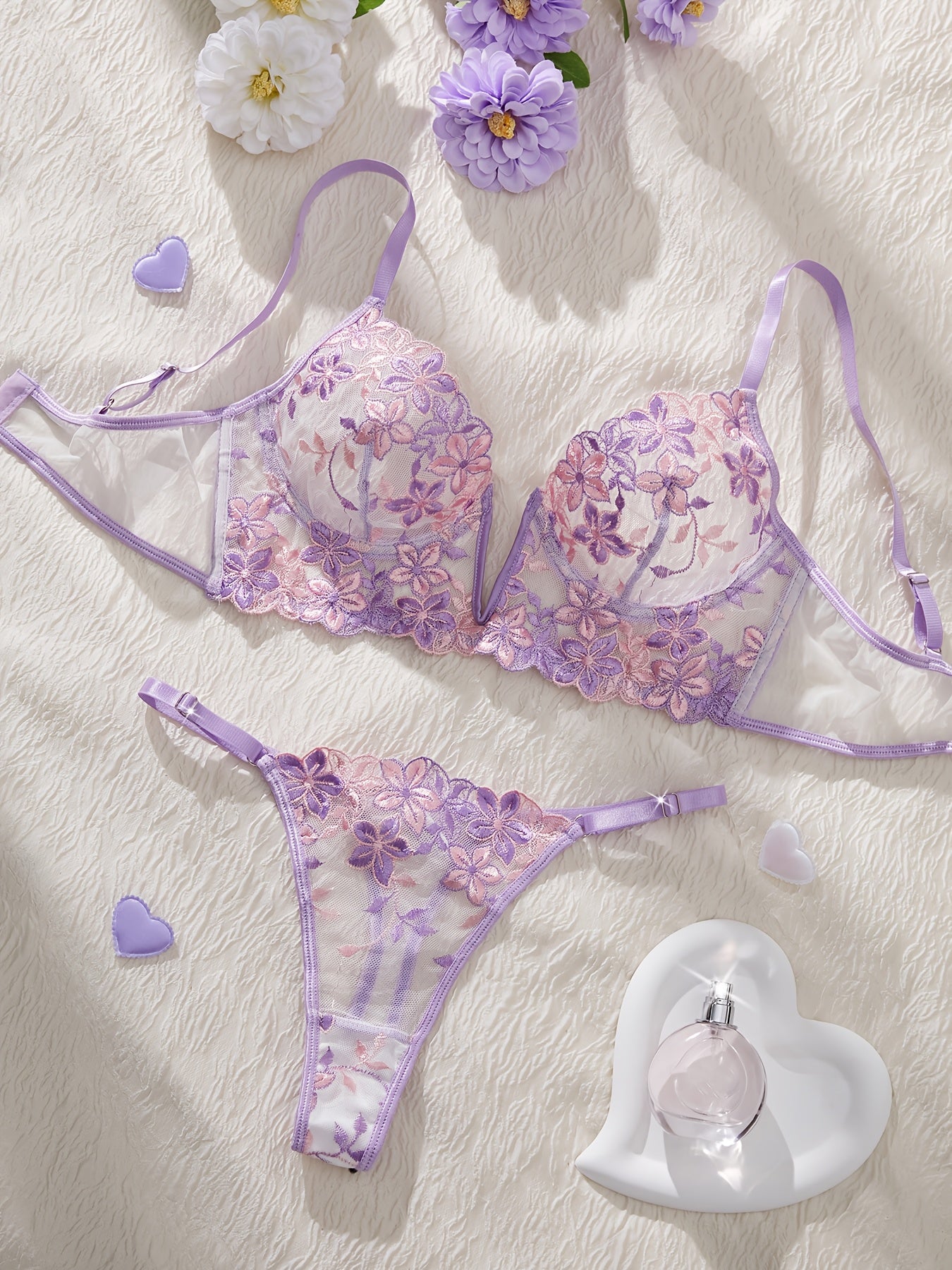 Light Purple Danube Set- Women's Romantic Lingerie for Valentine's Day Eve