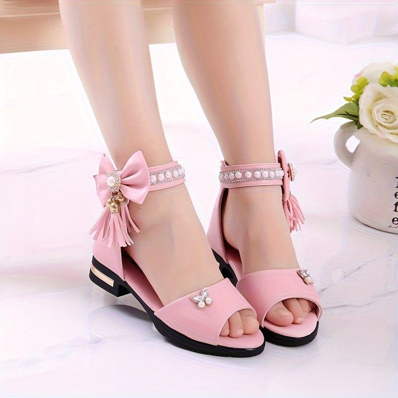 Cute bowknot open toe sandals perfect for summer vacation parties.