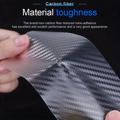 Carbon fiber car sticker to protect edges and body from scratches.