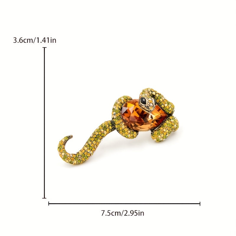 Ayollar uchun porloq rhinestone'lar bilan zamonaviy ilon brosh pin - ESSHPULE brendi