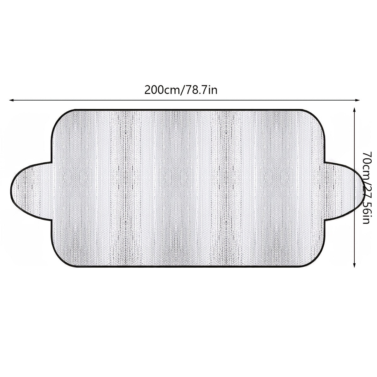 Sun visor and snow cover for car windshield, providing protection from sun, UV rays, and snow.