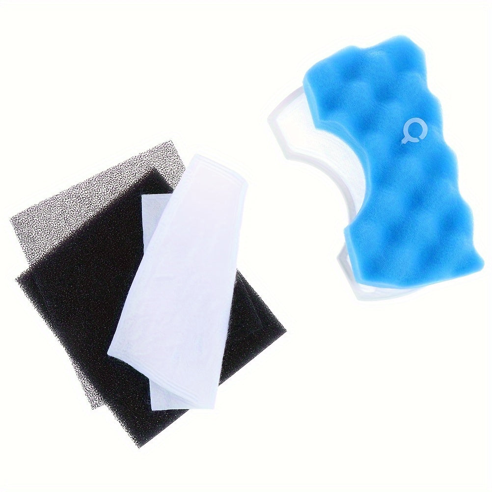 The replacement filter kit for SC43-47 SC4520 VC-9625 comes with one set of washable blue sponge filters and one set of dust HEPA filters.