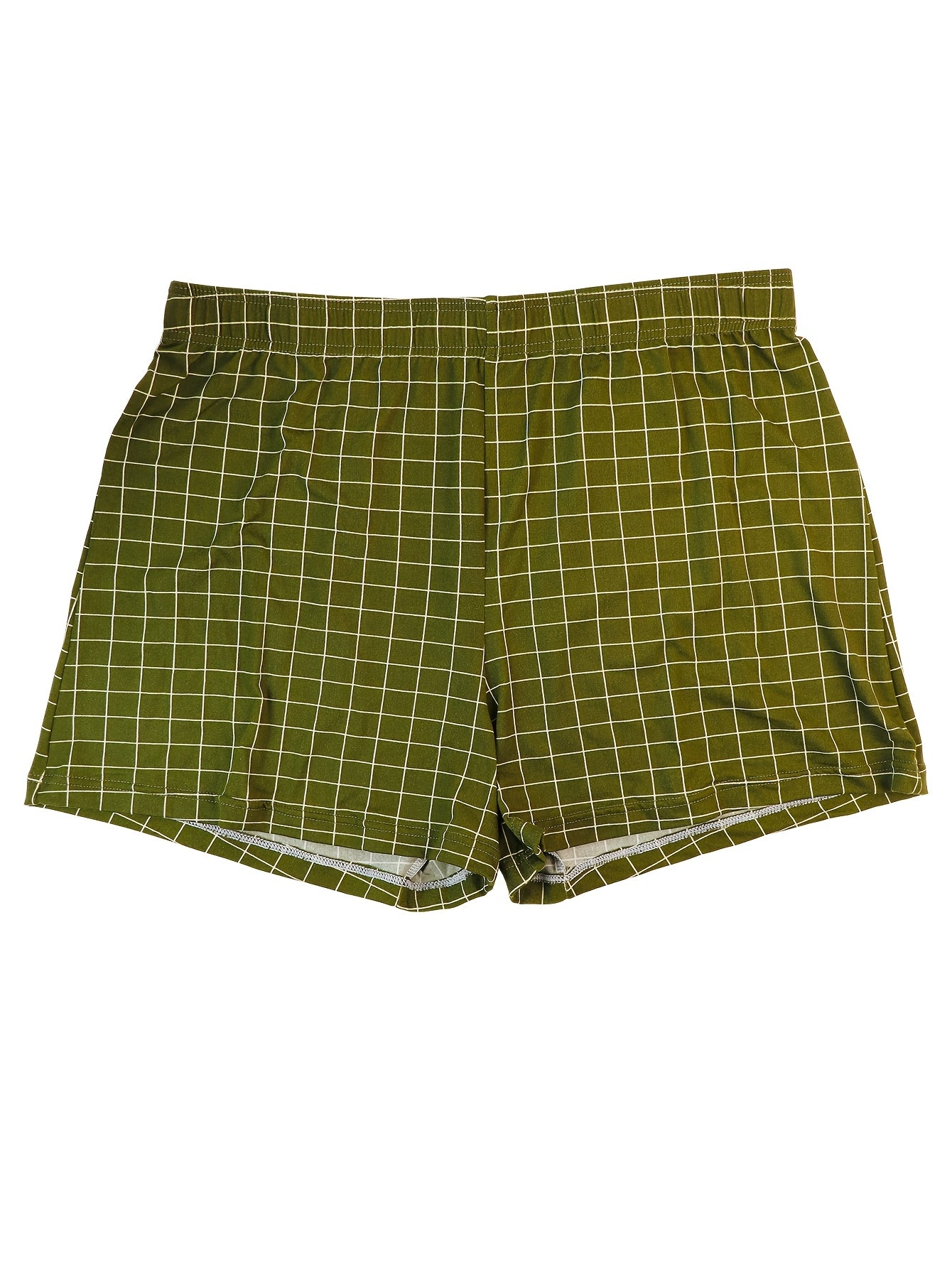 Men's 4pcs Classic Plaid Print Underpants, Trendy and Comfortable.