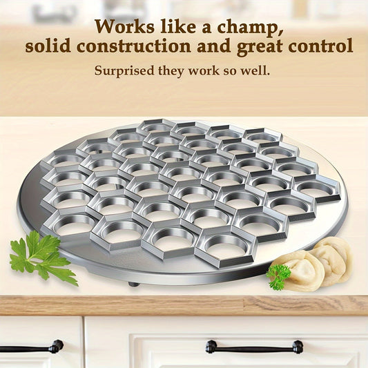 Aluminum Dumpling Maker with 37 Holes - Simple Design for Homemade Dough and Pastries, Ideal for Meat Dumplings - Must-Have Kitchen Tool