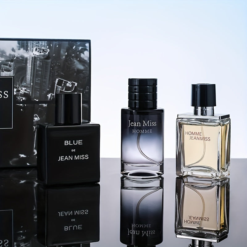 Jean Miss Homme Blue Eau De Toilette Set: Woody Scent, Long-Lasting, Alcohol-Free, 5-15% Concentration