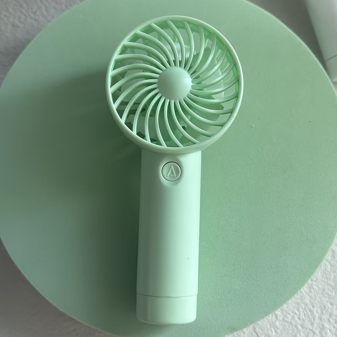 Compact Handheld Fan with 3 Speeds, USB Rechargeable, Quiet Operation, Mini Personal Fan for On-the-Go Cooling, Available in Various Colors