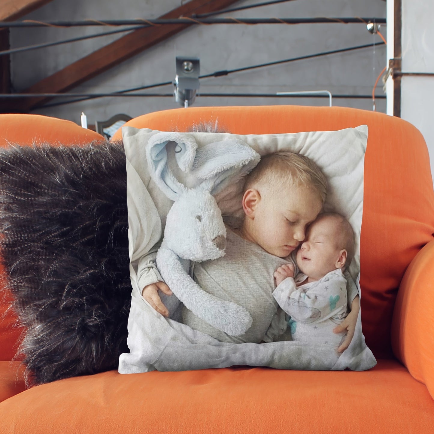 Customize your own 45.72x45.72 cm Polyester Plush Pillowcase with Personalized Family Photo. This soft and cozy pillowcase features a single-sided print and does not include the cushion.