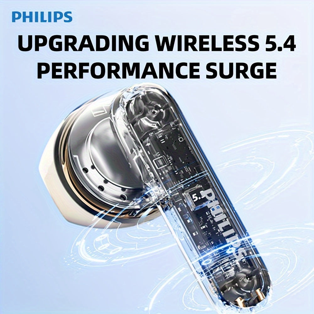 Philips BT5.3 2024 Wireless Headphones with Touch Control, Active Noise Cancellation, Condenser Mic, Rechargeable Battery, Type-C Charging. Ideal for Exercise & Business, Compatible with