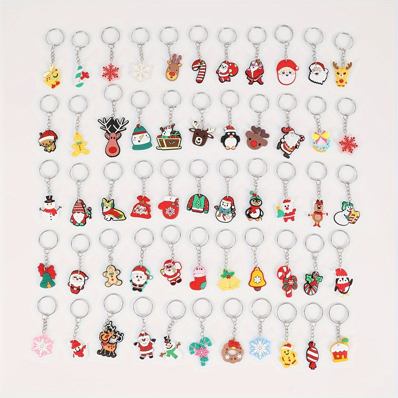 Get in the holiday spirit with our top pick! This set of 50 Christmas keychains features cute cartoon PVC key rings in a variety of designs. Perfect for party favors, back-to-school gifts, and more. Comes in a gift box with a random mix of designs. Great