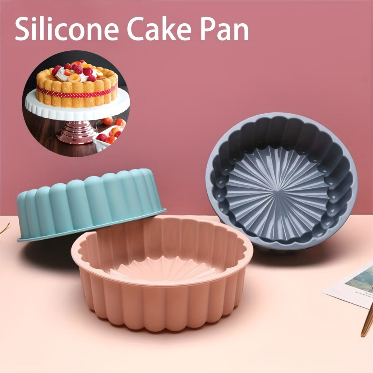 Create mouthwatering cakes with ease using this 3-piece Round Flower Cake Pan Set. These versatile nonstick silicone cake molds are ideal for weddings, family gatherings, DIY projects, birthdays, and more!