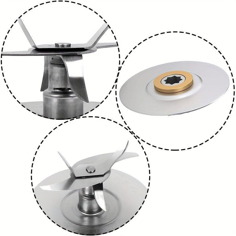 Replacement blade and parts set for Oster Pro 1200 Stainless Steel Blender - Includes Jar Base Cap and Rubber O-Ring Gasket - Food-Safe Accessory Upgrade for Oster Pro 1200 Blender