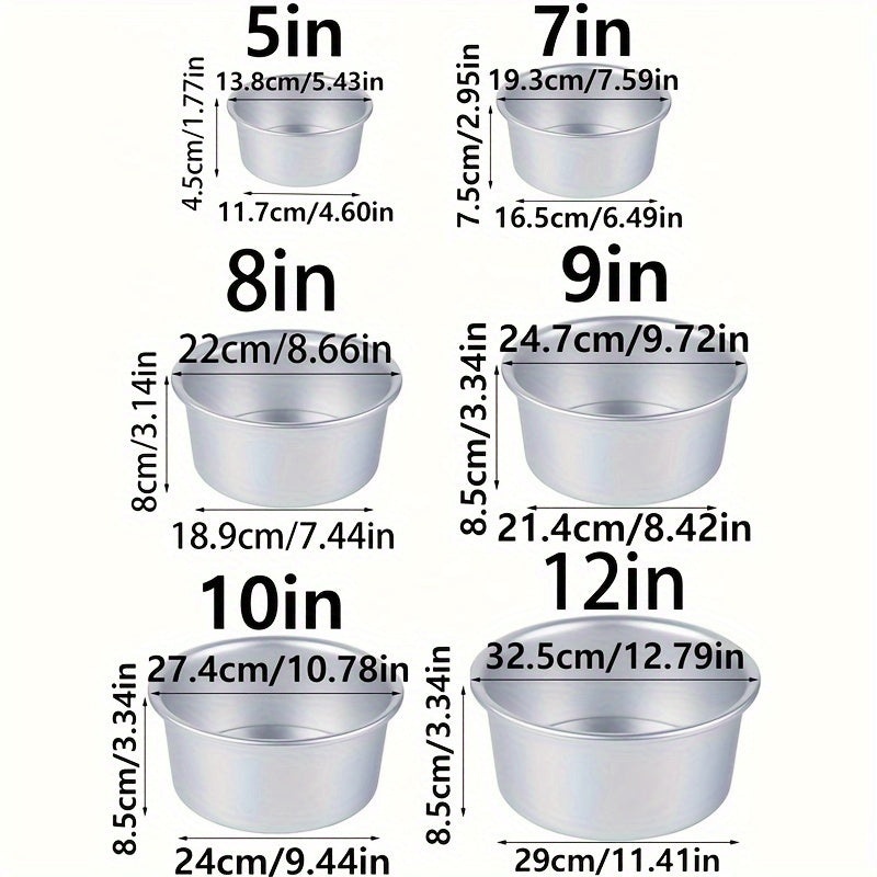 Turli o'lchamdagi yuqori sifatli alyuminiy tort pishirish to'plami - uzoq muddatli, yopishmaydigan pishirish idishlari chiffon va boshqa shirinliklar uchun - Rojdestvo, Pasxa, Sevgi kuni va Shukrona kuni uchun bayram pishirish uchun ideal.