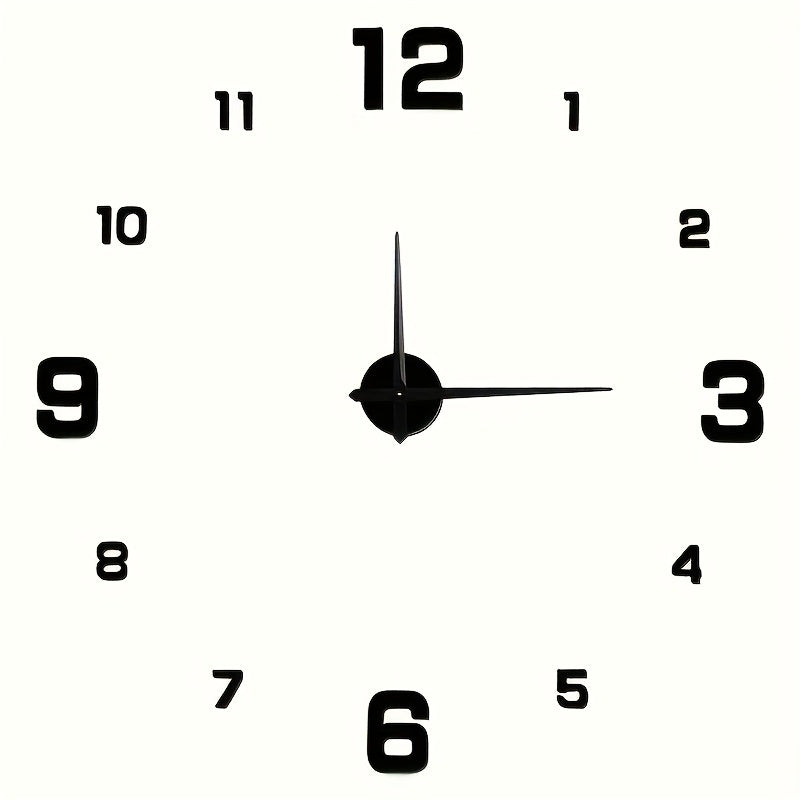 Nordic Style DIY Silent Wall Clock with Self-adhesive Decoration. Simple yet creative acrylic clock for living room or bedroom. Battery not included.