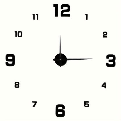 Nordic Style DIY Silent Wall Clock with Self-adhesive Decoration. Simple yet creative acrylic clock for living room or bedroom. Battery not included.