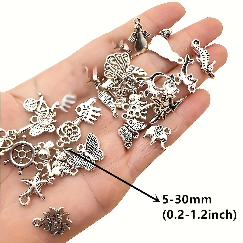 Buy 50 metal mixed charms for DIY jewelry making at an affordable price for small businesses.