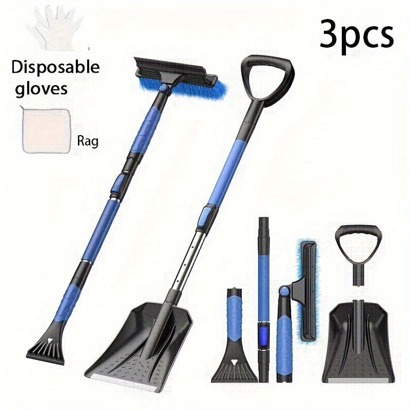 Get ready for winter with the Sleigh Hammer Snow Scraper Set! This versatile kit includes a telescopic ice scraper, removable snow shovel, and non-slip brush, making it the perfect outdoor car snow removal tool for dealing with heavy snow conditions.