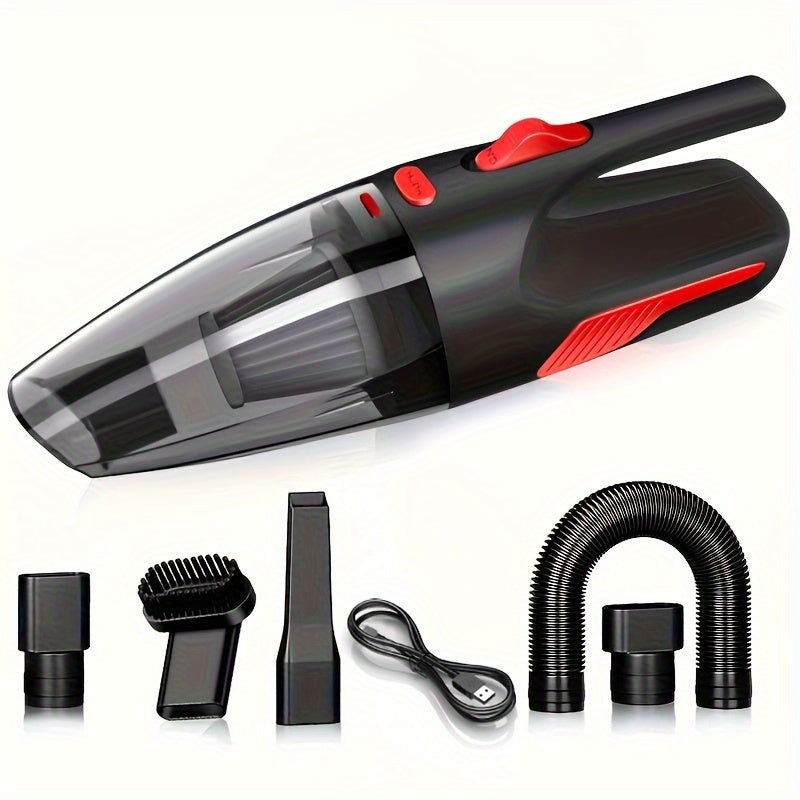 Portable car vacuum cleaner that can be used both in the car and at home. This high-power handheld vacuum cleaner is wireless and can be charged with a USB. Ideal for cleaning small messes in your car or home. A versatile cleaning tool perfect for any