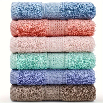 6-piece cotton towel set perfect for the home bathroom. Absorbent, quick-drying, super soft, and skin-friendly. Ideal bathroom supplies.