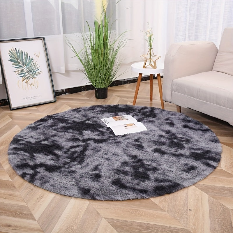 Soft, machine washable plush round area rug perfect for bedroom and living room decor - cozy and fluffy for maximum comfort.