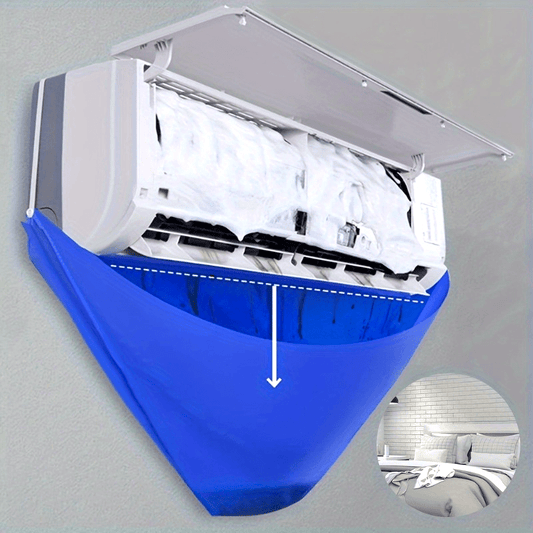 Keep your living room and bedroom air conditioners clean and leak-proof with our high-quality blue wall mounted AC cleaning cover bag kit. This kit includes a JIT+ Air Conditioner Leak-Proof Cleaning Bag, spray-proof cap, and convenient drain hose. No