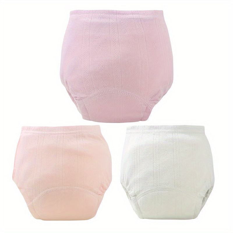 Set of 3 SoftTouch Training Pants made from Breathable Cotton, Leakproof Reusable Waterproof Underwear, Unisex Toilet Training Underpants