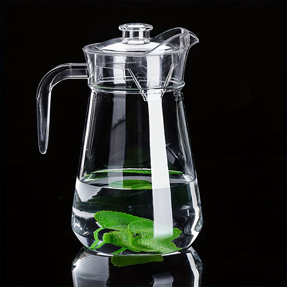 Heavy duty acrylic water pitcher with lid, available in 32oz, 50oz, and 67oz sizes. Ideal for cold beverages in summer, perfect for serving juice, milk, and hot or cold drinks at home, restaurants, or hotels.