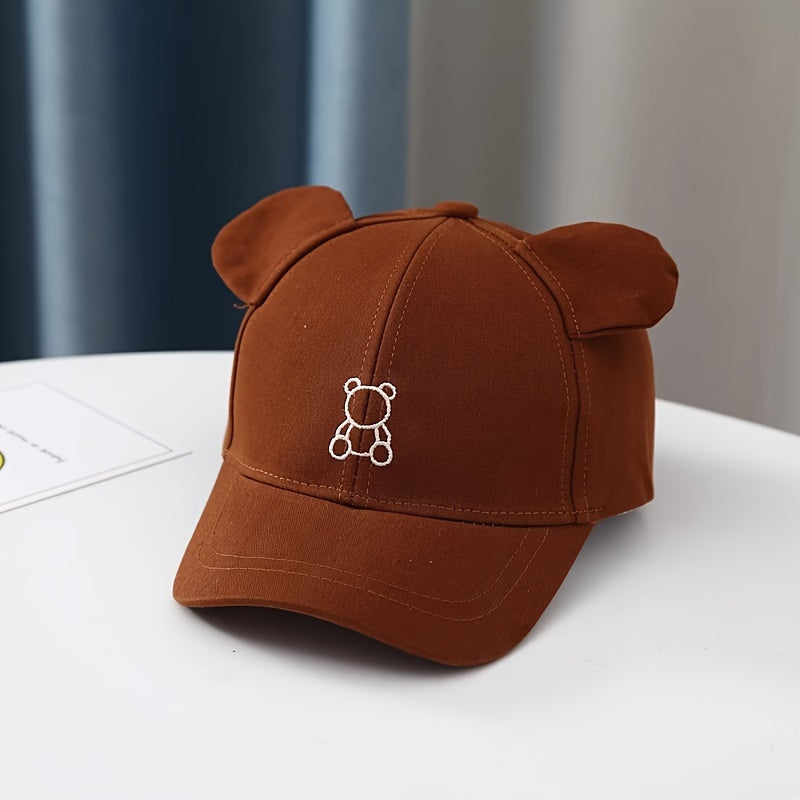 Little Bear Baseball Cap for boys and girls, perfect for summer beach outings.