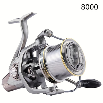 1pc Long Shot spinning reel
- 8000-14000 Series
- 4.8:1 Gear Ratio
- 17+1BB Stainless Steel
- 55lb/24.95kg Max Drag
- Saltwater fishing tackle