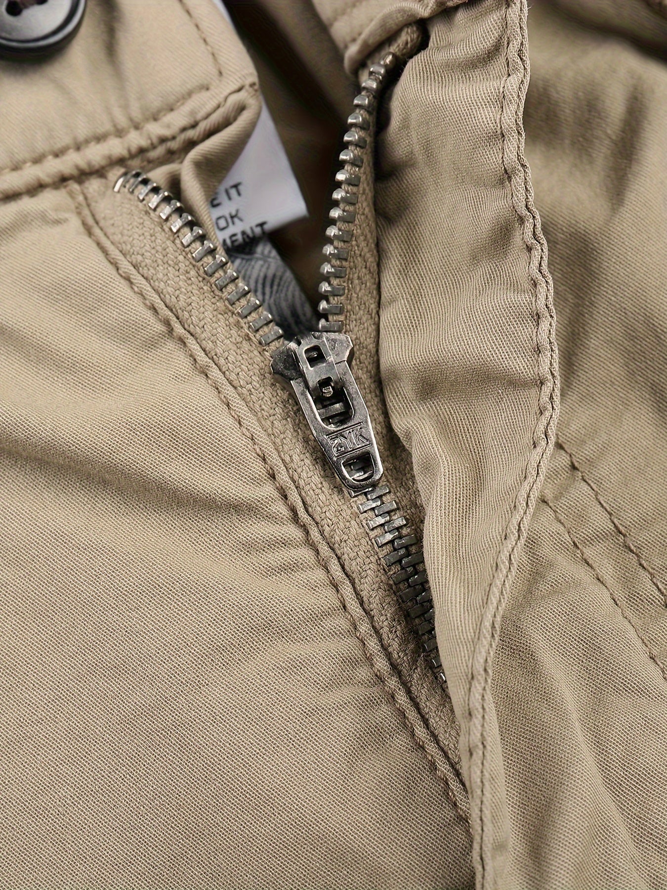 Men's spring and autumn American-style work pants with zipper, multi-pocket design, thin, comfortable, and breathable.